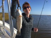 T-Time Charters, Angela with a puppy drum this morning