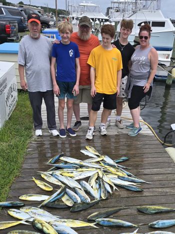 Phideaux Fishing Charters Outer Banks, Fantastic Mahi fishing, thanks Woody and family!!