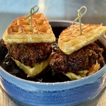Firetender Stone-Oven Cooking & Bar, Chicken & Waffle Stack