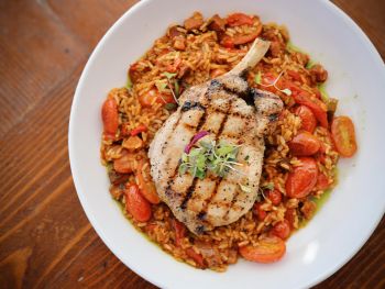 Blue Water Grill & Raw Bar, 14 oz Bone-In Duroc Pork Chop