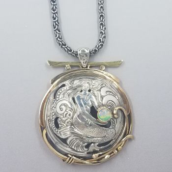 Silver Bonsai Gallery, Mermaid Medallion w/ Opal