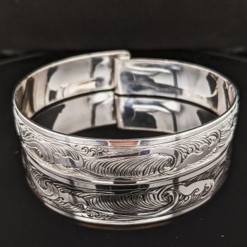 Silver Bonsai Gallery, Rolling Waves Scroll Bracelet